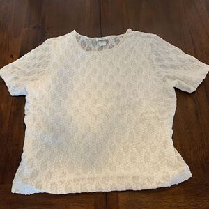 Vintage Cinema Etoile Women's Lined Lace Top Plus Size Size 1X Ivory 640259X